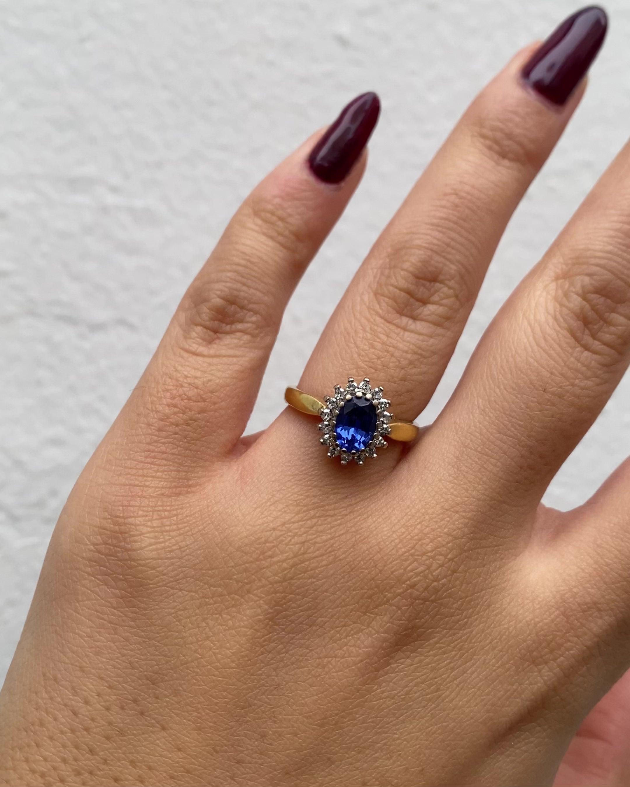 Bague Marguerite Saphir &amp; Diamants "Sonia"