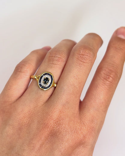 Anillo Art Déco Zafiros 0,52 quilates "Cindy"