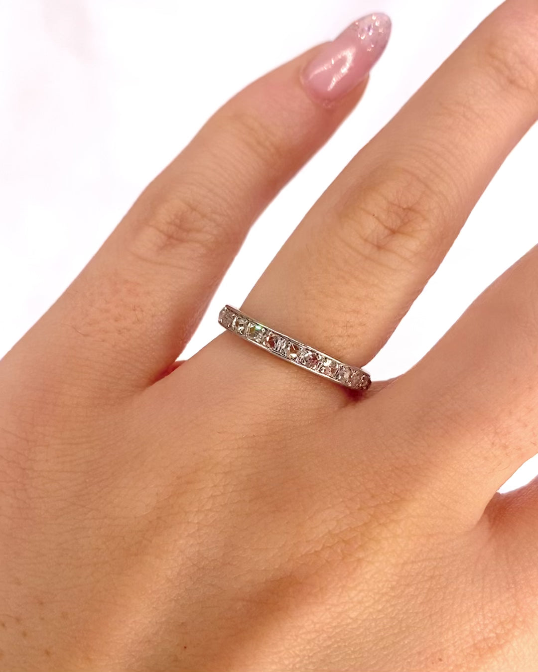 American Art Deco Wedding Band Diamonds 0.25 carat 2.7 mm "Allessandra"