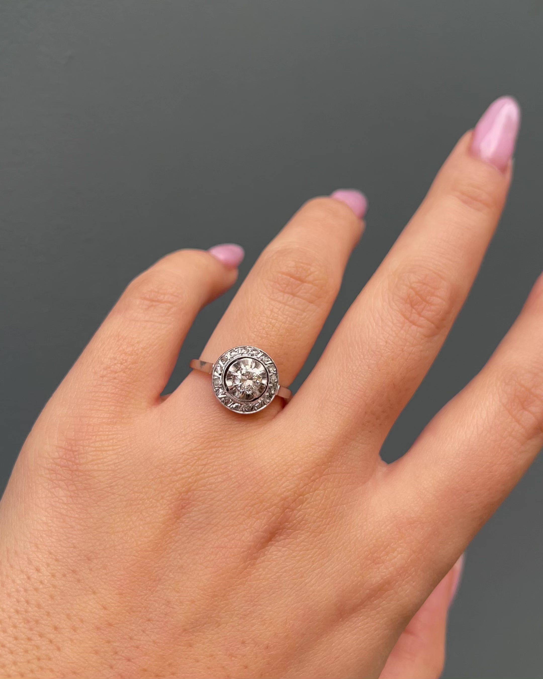 Art Deco Diamond Ring 0.47 carat &quot;Cybille&quot;