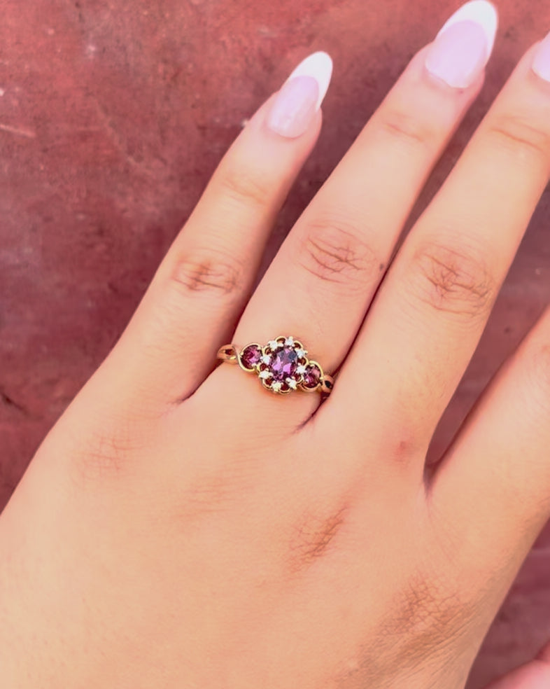 Bague Trilogie Tourmalines 0.71 carat &amp; Diamants "Maéva"