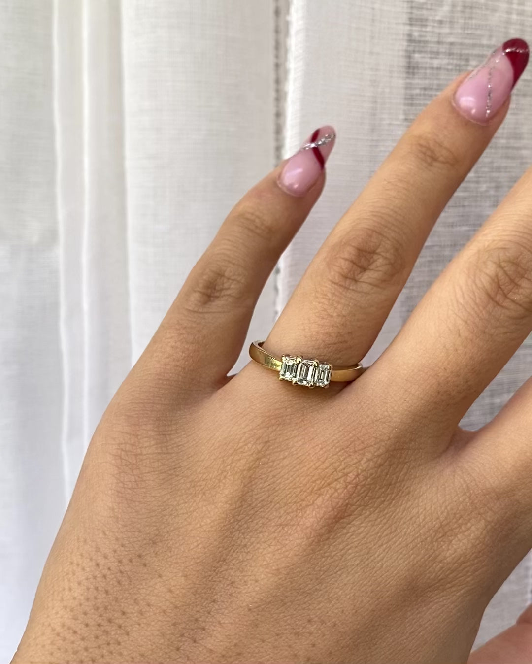 Bague Trilogie Diamants 0.51 carat &quot;Samia&quot;