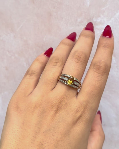 Bague Jonc Citrine 0.90 carat &amp; Diamants "Olinka"