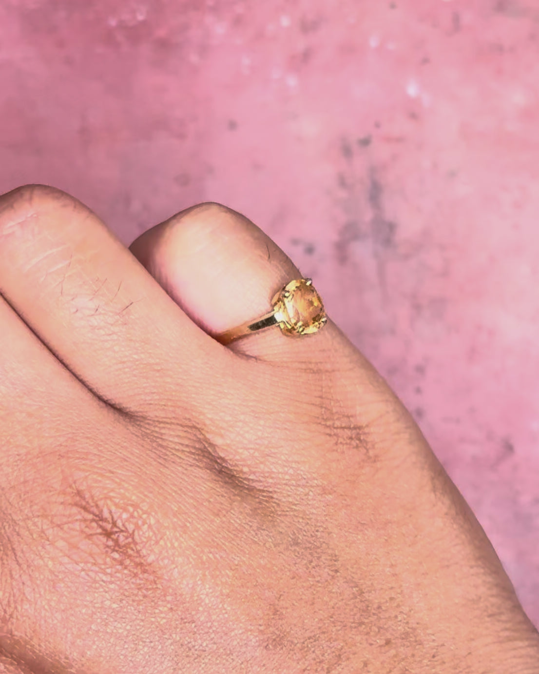 1.38-carat Hessonite Garnet Solitaire Ring "Mélanie"