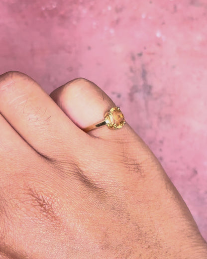 1.38-carat Hessonite Garnet Solitaire Ring "Mélanie"
