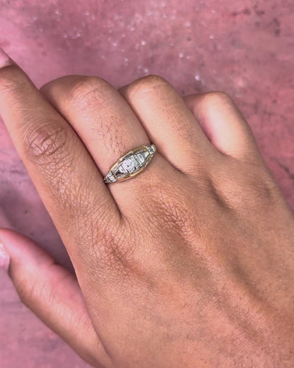 Bague Tank Art-Déco Diamant "Elina"