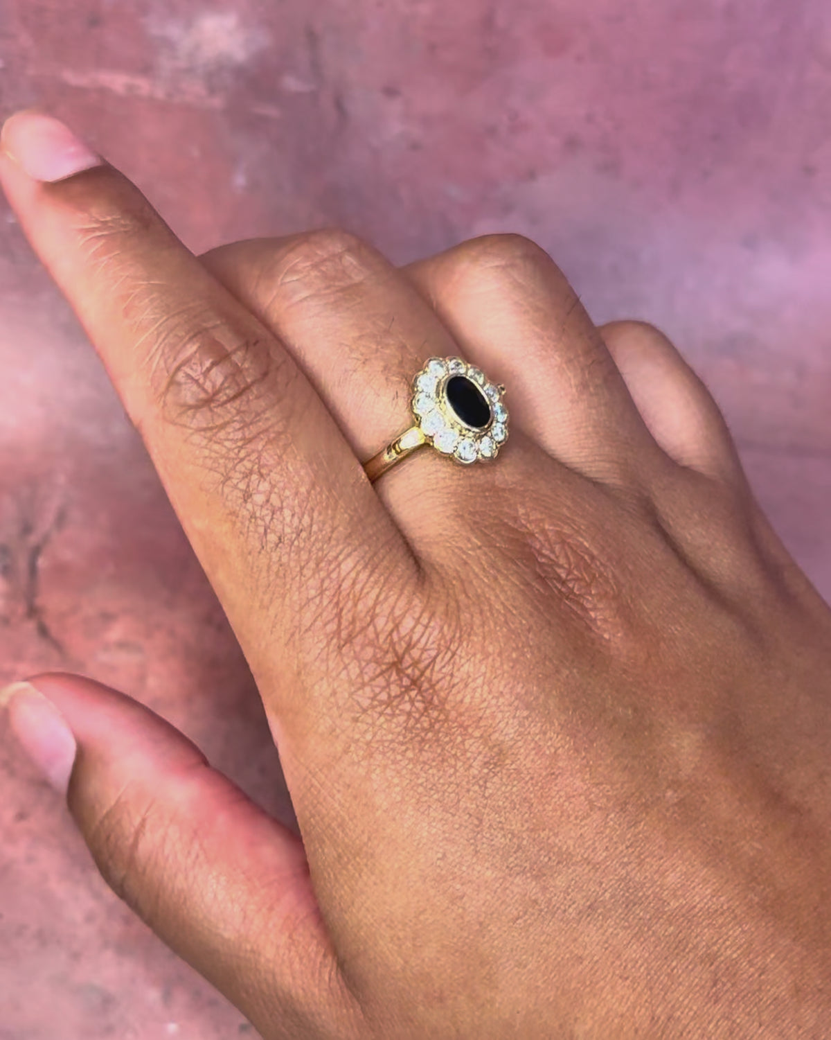 Bague Marguerite Saphir 0.60 carat &amp; Diamants 0.39 carat 5.34g "Edith"