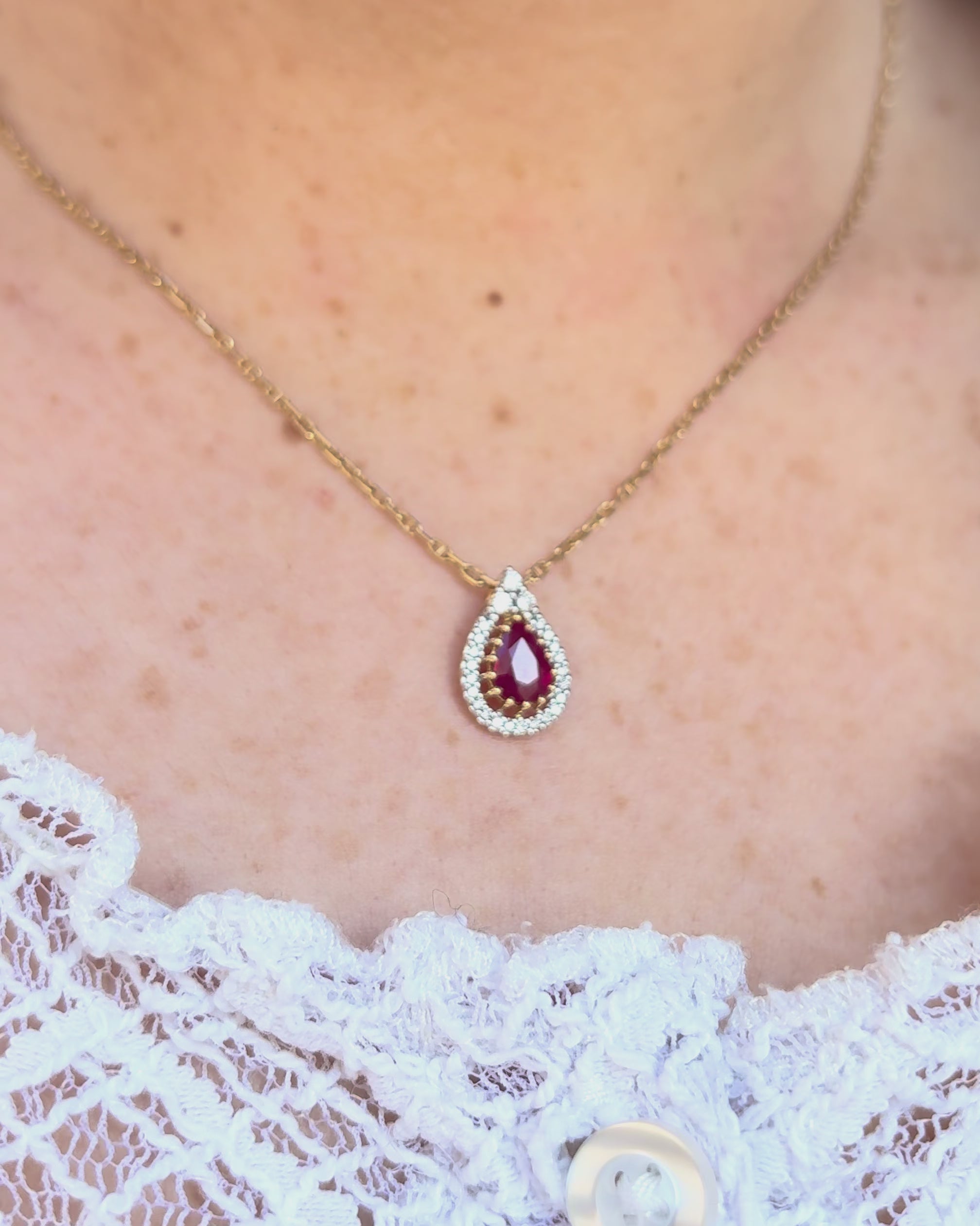 Pendentif Rubis 0.80 carat &amp; Diamants "Yann"