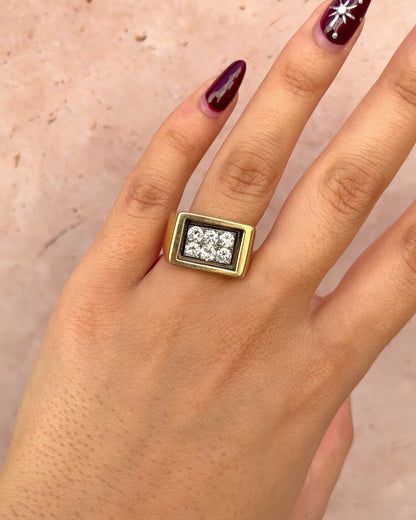 Anillo Tank Diamantes 1.20 quilates y Oro 9.15g "Océane"