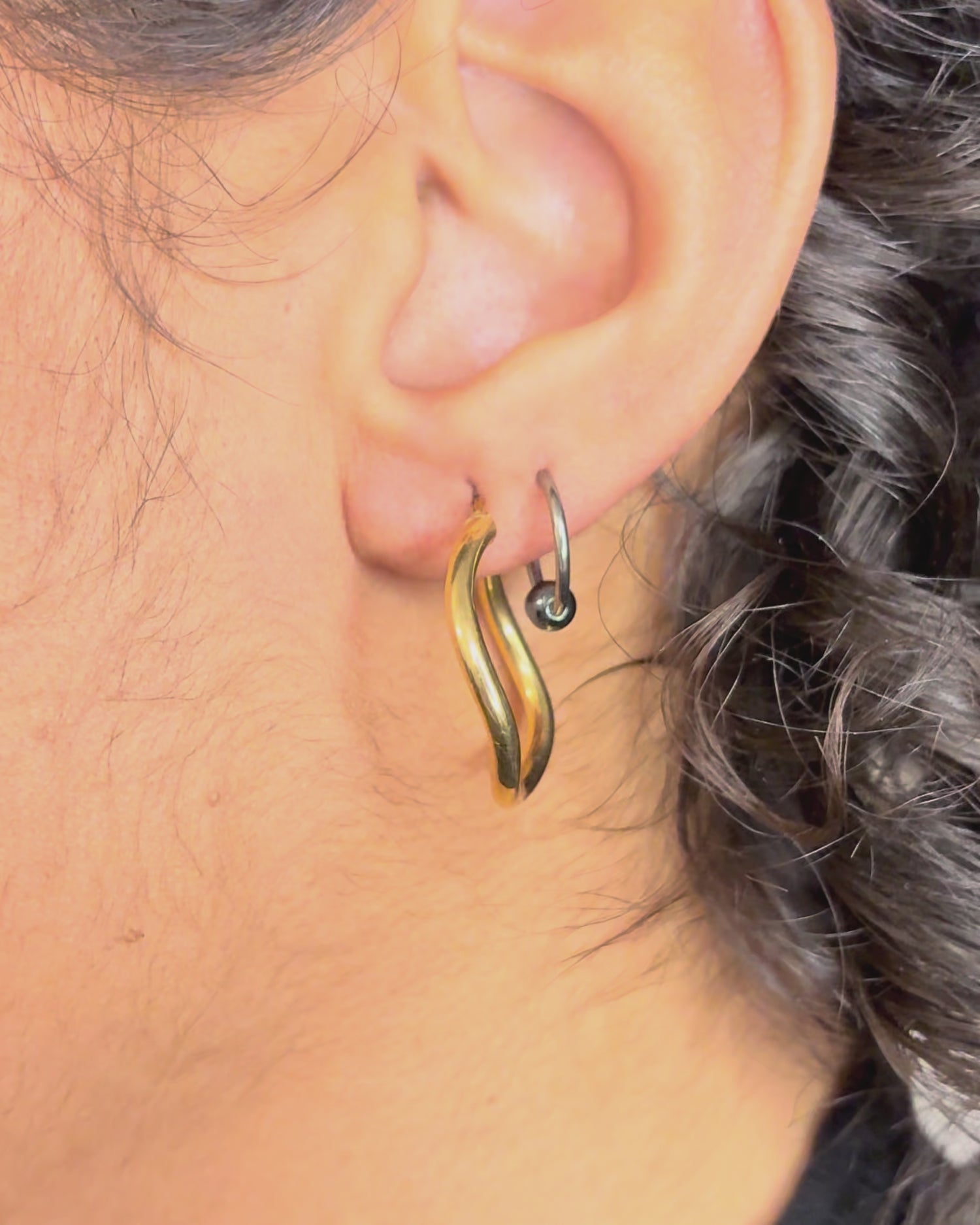 Pendientes de aro de oro "Cléophée"