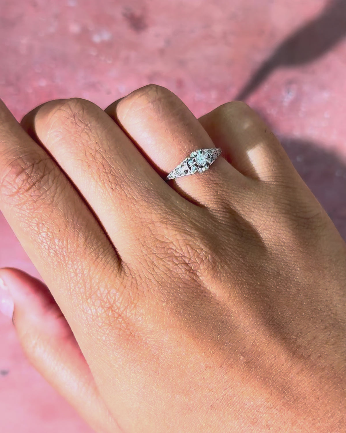 Bague Art-Déco Diamants Or &amp; Platine "Aimée"