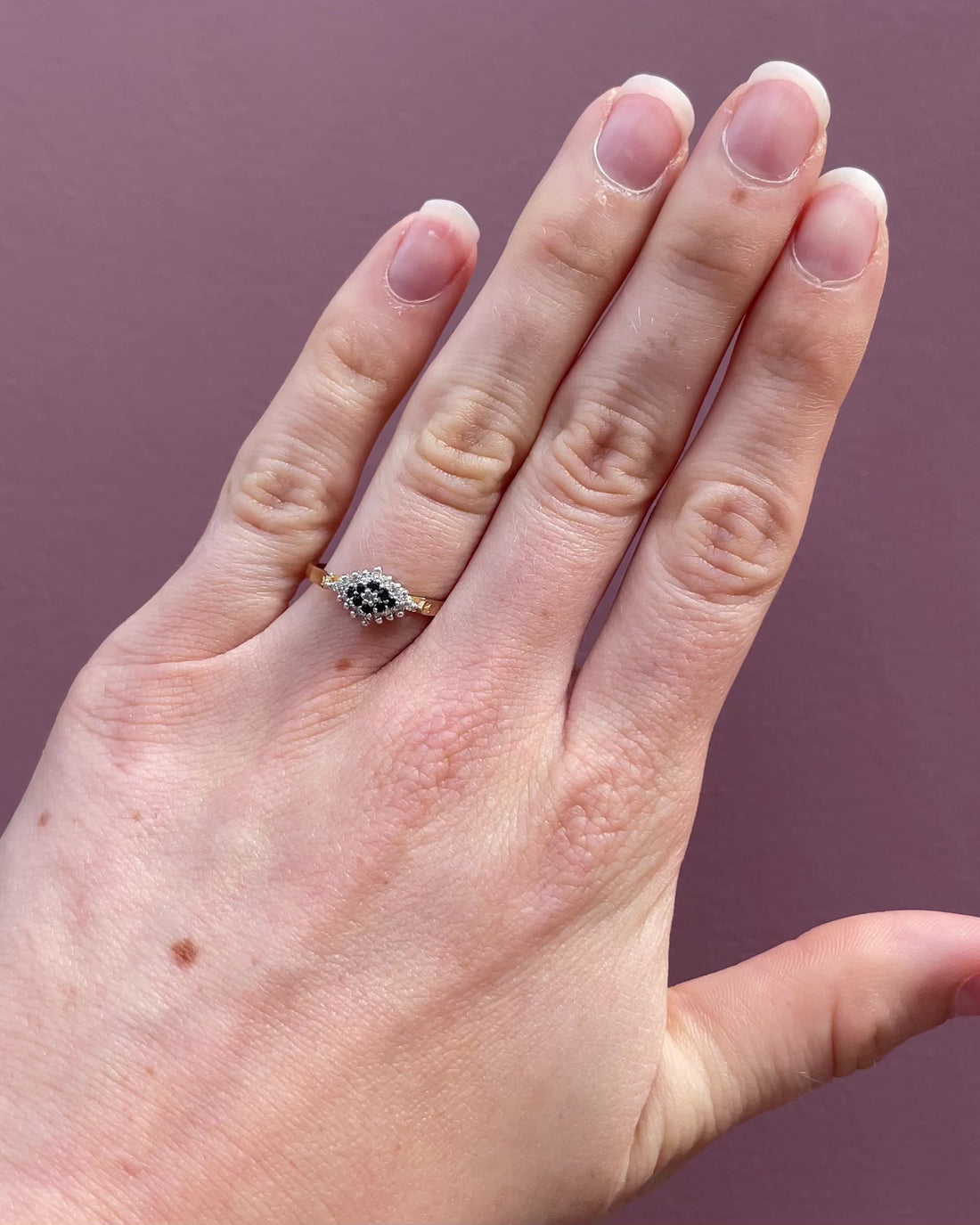 Bague Fleur Saphir 0.10 carat &amp; Diamants &quot;Chiara&quot;