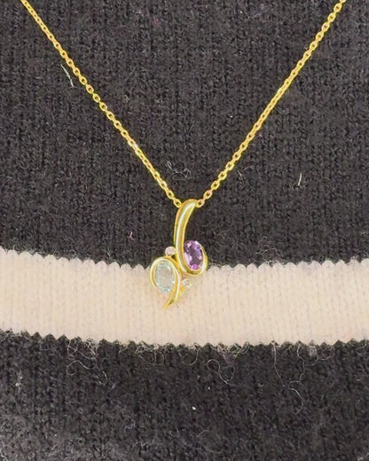 Colgante Amatista, Aguamarina y Diamantes "Constance"