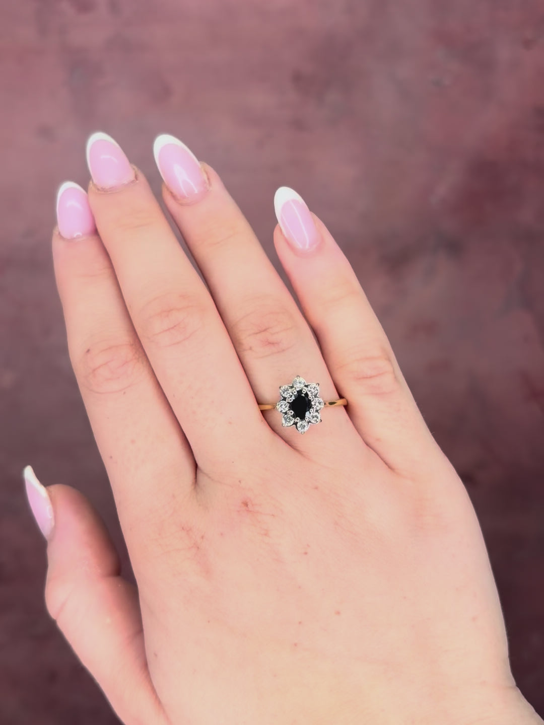 Bague Marguerite Saphir 0.49 carat &amp; Diamants 0.32 carat "Diane"