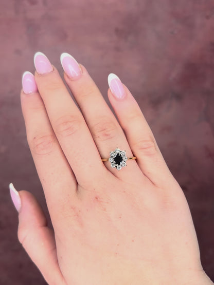 Bague Marguerite Saphir 0.49 carat &amp; Diamants 0.32 carat "Diane"