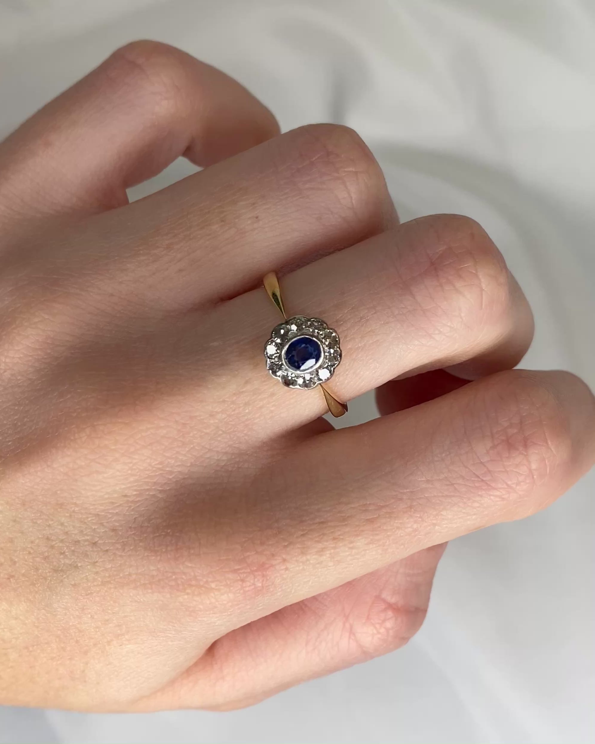 Bague Marguerite Saphir &amp; Diamants "Marie"