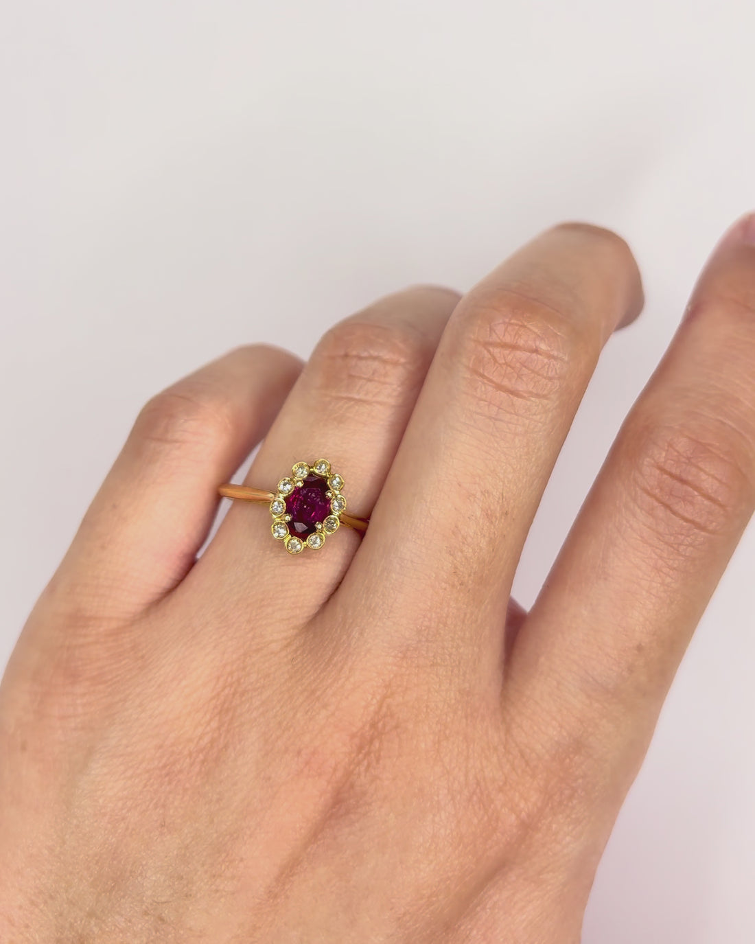 Marguerite Ruby 0.58 Carat &amp; Diamonds Ring "Nolwenn"