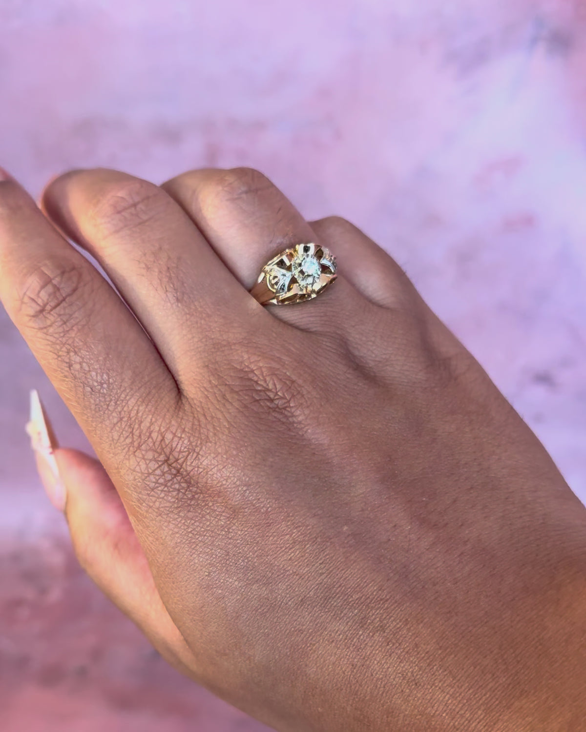 Anillo art déco de diamantes «Paulette»