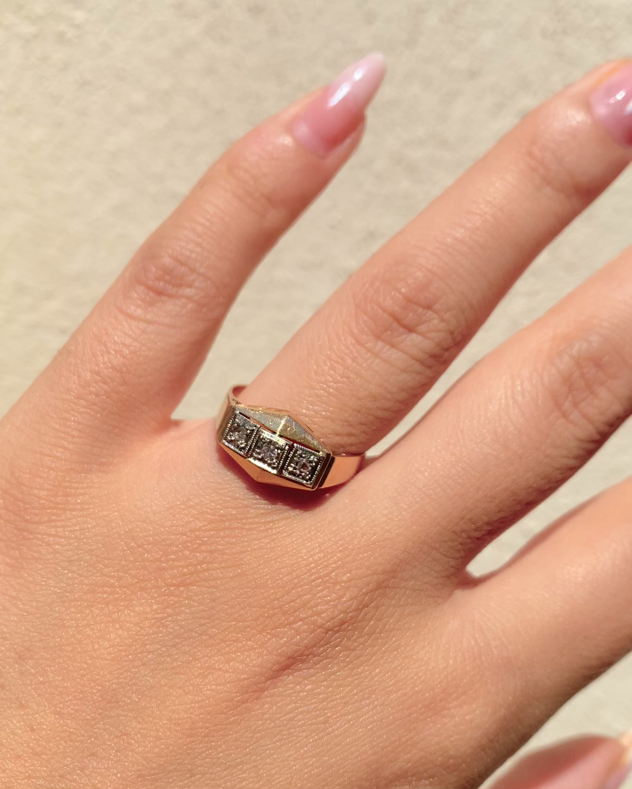 Bague Tank Art-déco Diamants "Palmyre"