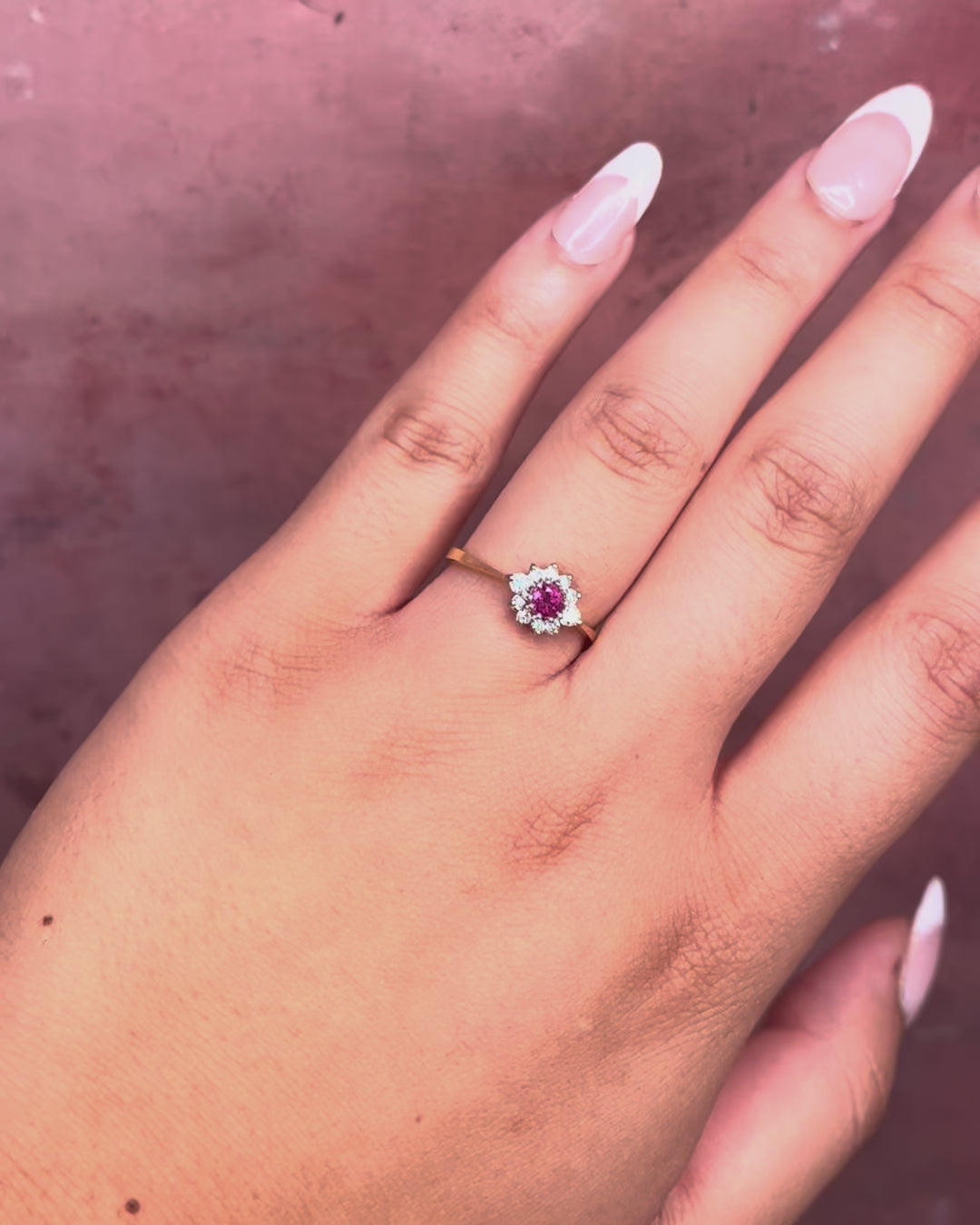 Bague Marguerite Rubis 0.20 carat &amp; Diamant 0.26 carat "Mélissa"