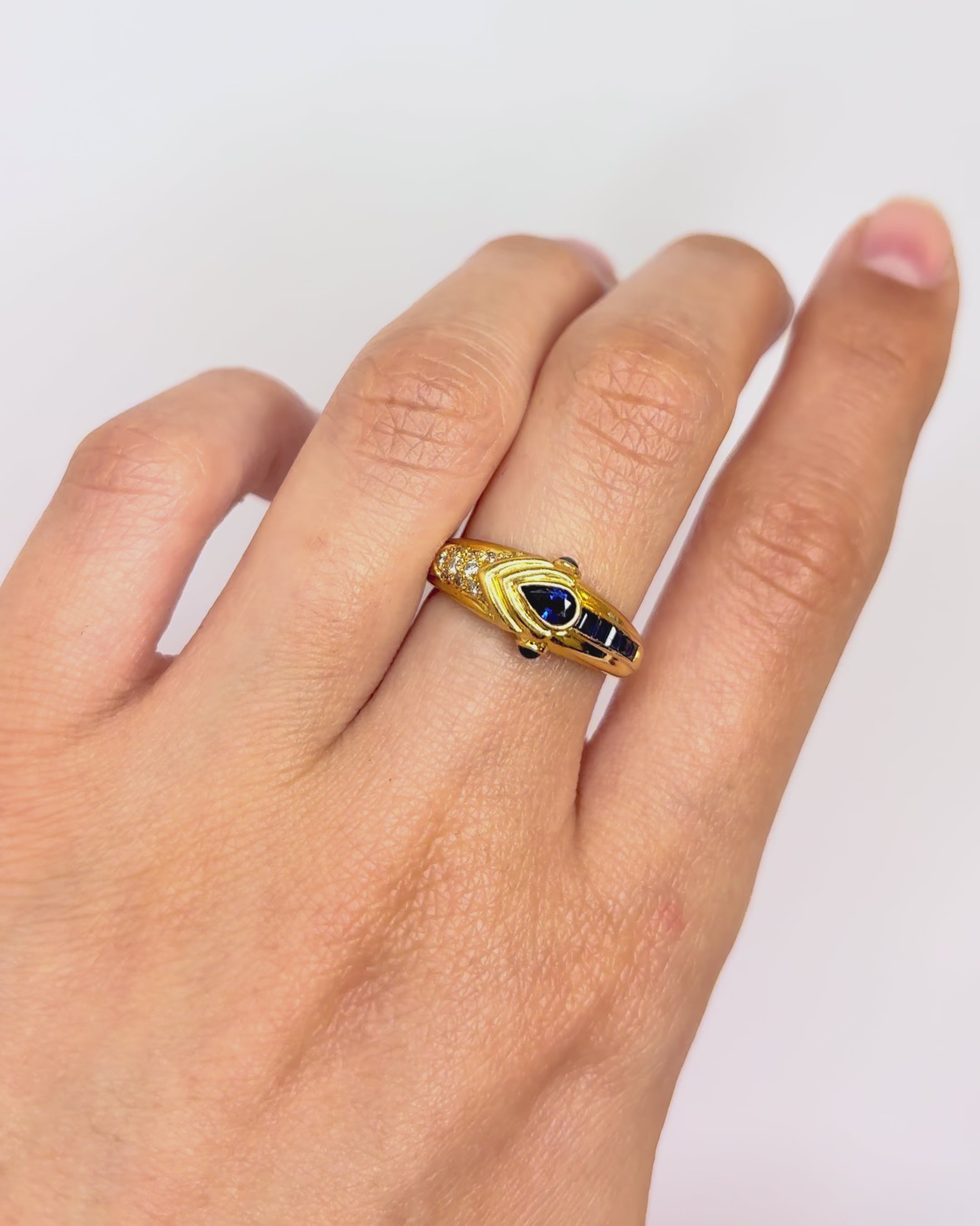 Bague Jonc Saphirs &amp; Diamants "Gloria"