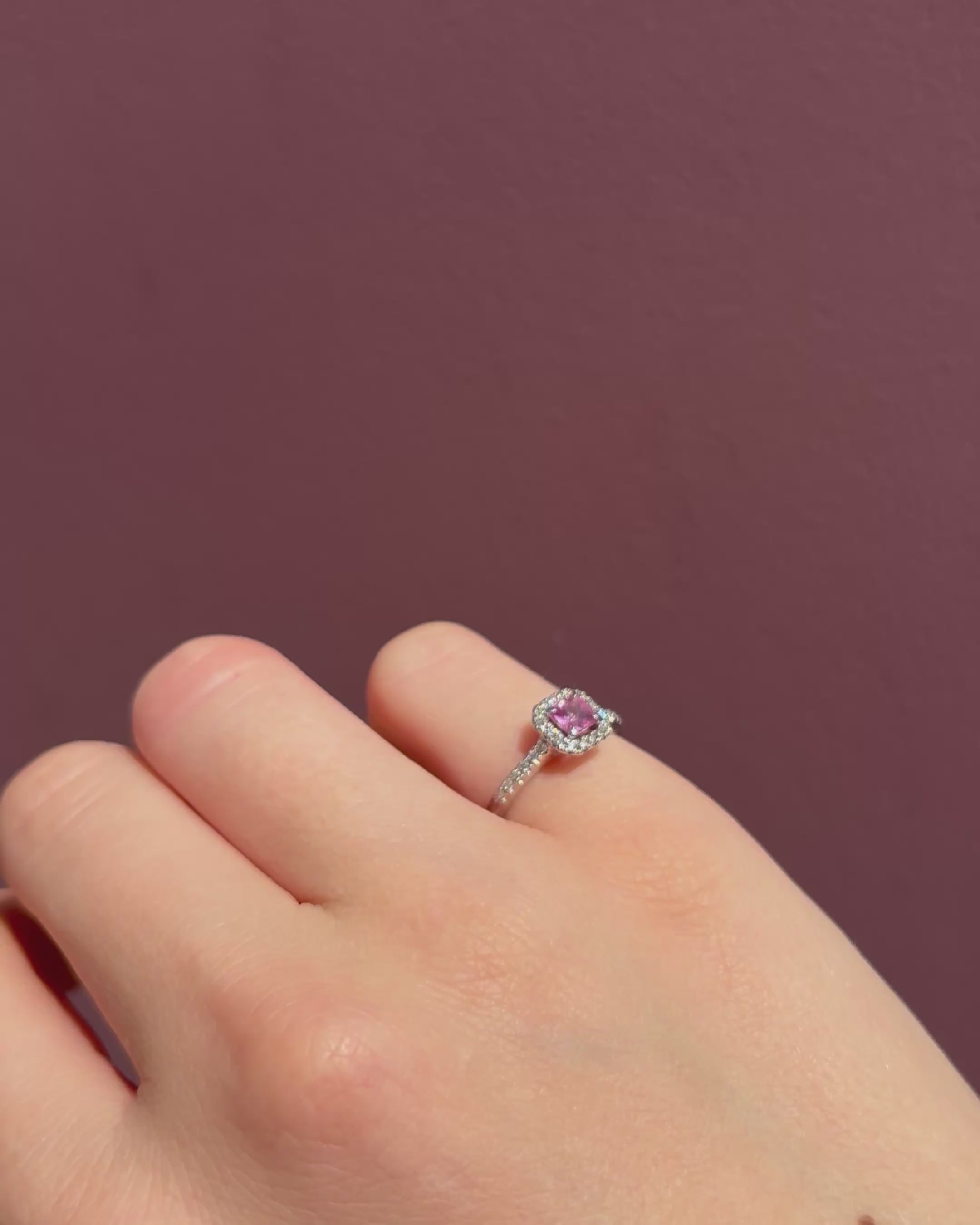 Bague Saphir Rose 0.45 carat &amp; Diamants "Lilya"