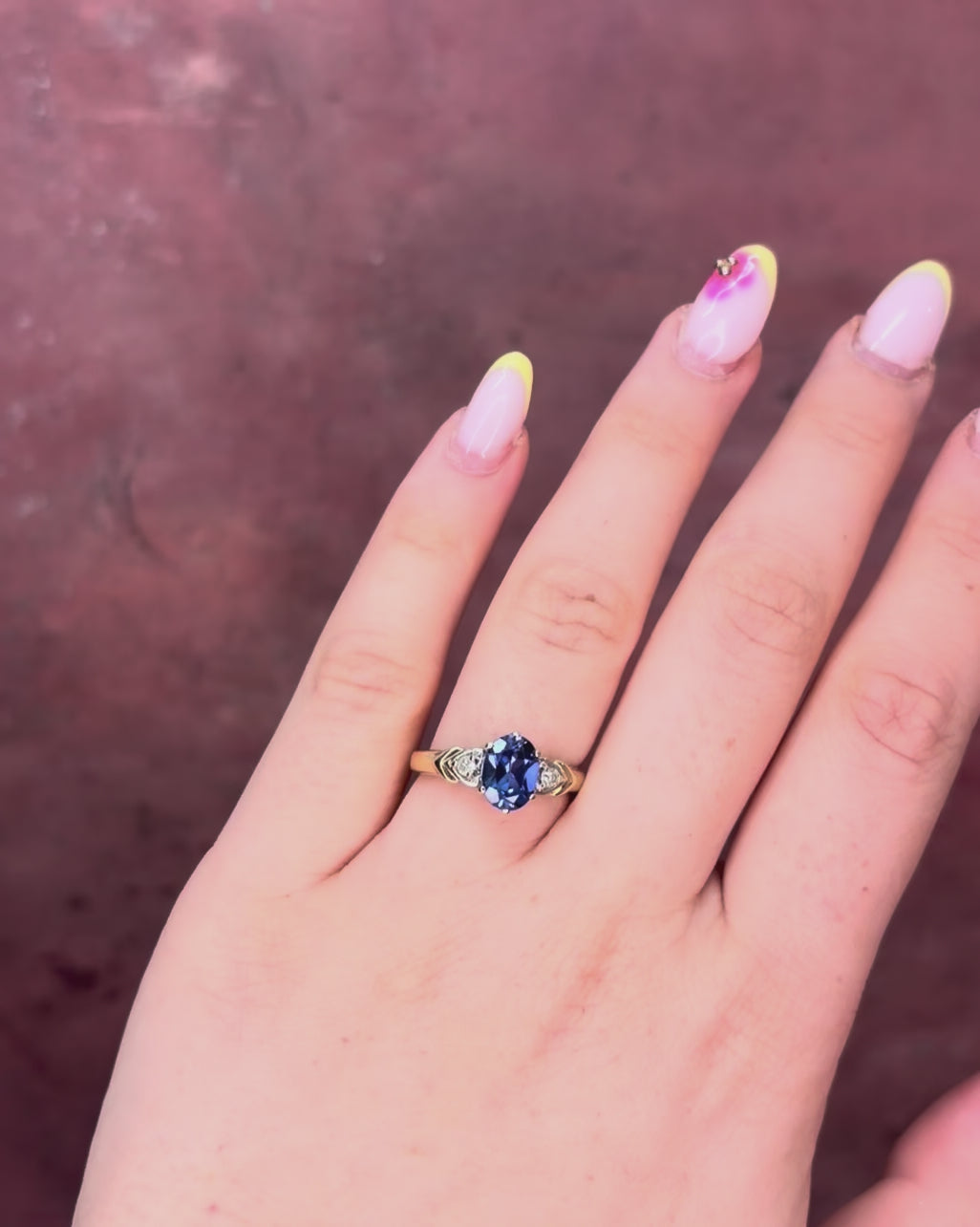 “Ambre” 1.50-carat Tanzanite &amp; Diamond Trilogy Ring