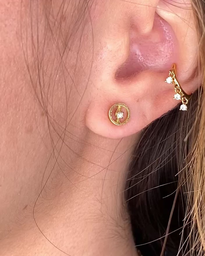 Pendientes de botón con diamantes "Quitterie"