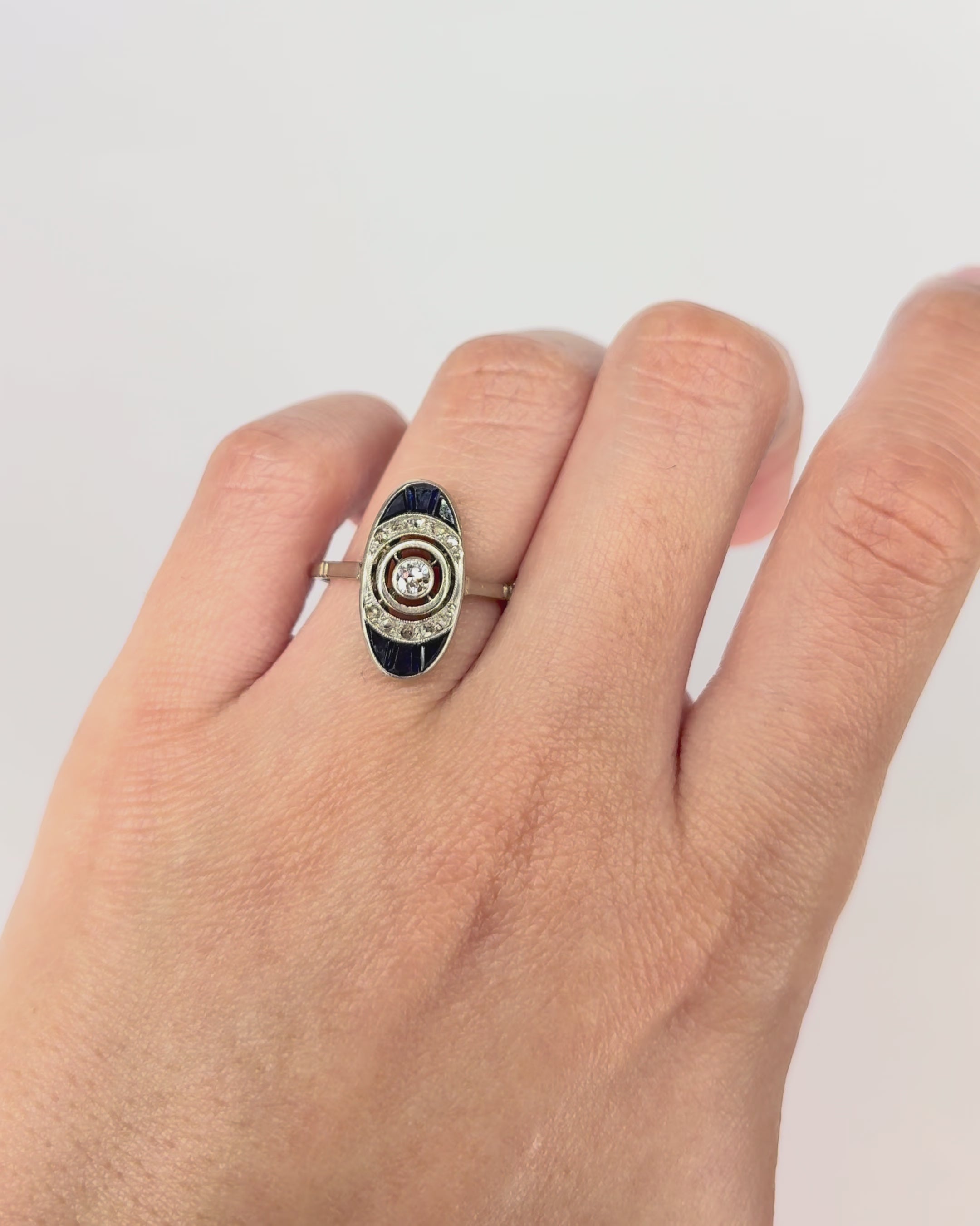 Bague Art Déco Saphirs &amp; Diamants "Catherine"