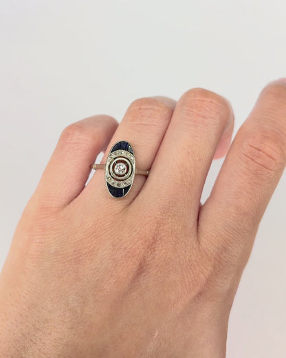 Bague Art Déco Saphirs &amp; Diamants "Catherine"
