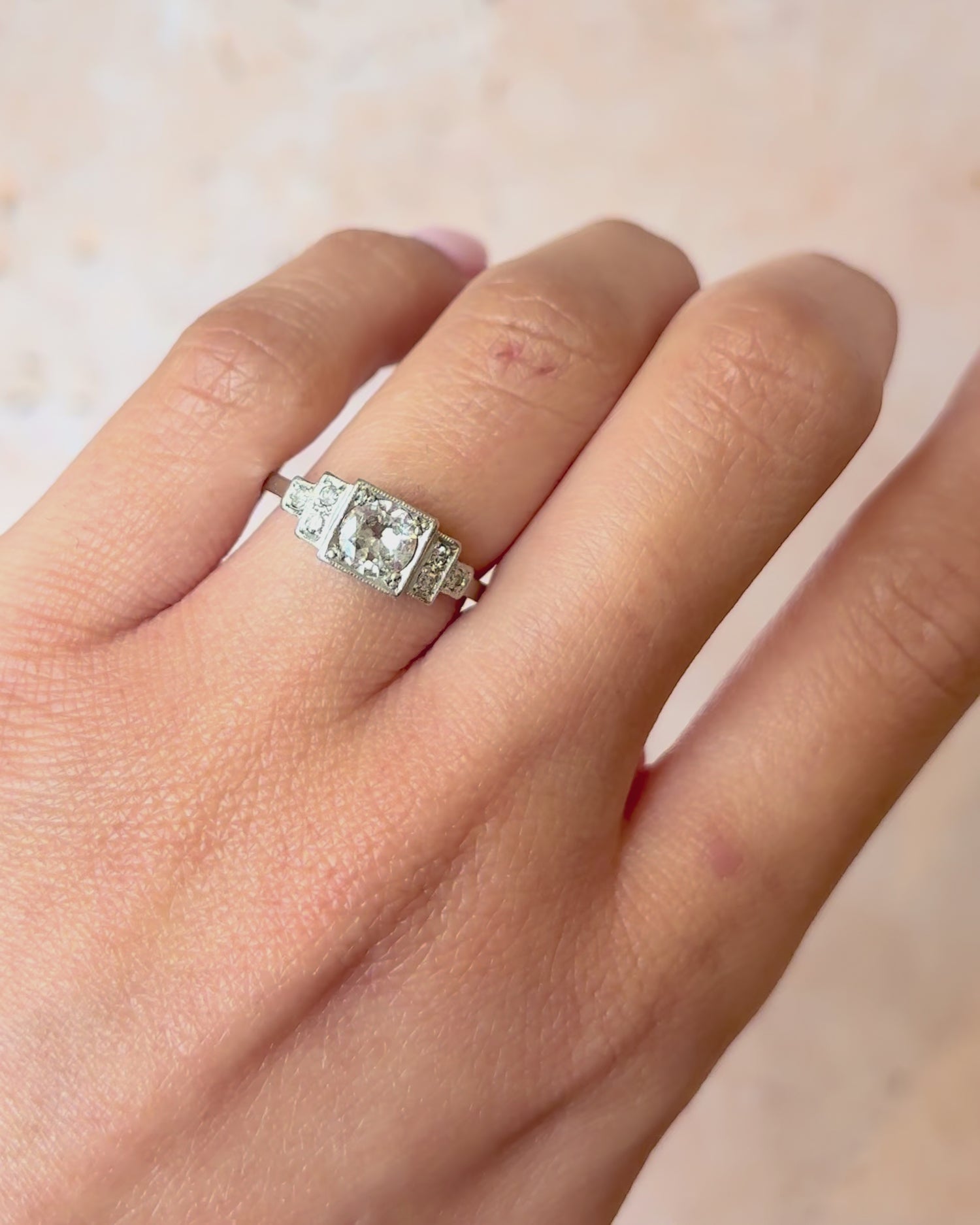 Bague Art-Déco Diamants 0.53 carat "Sarah"