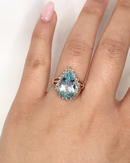 Anillo Margarita Topacio 5.6 quilates y Diamantes "Gaïa"