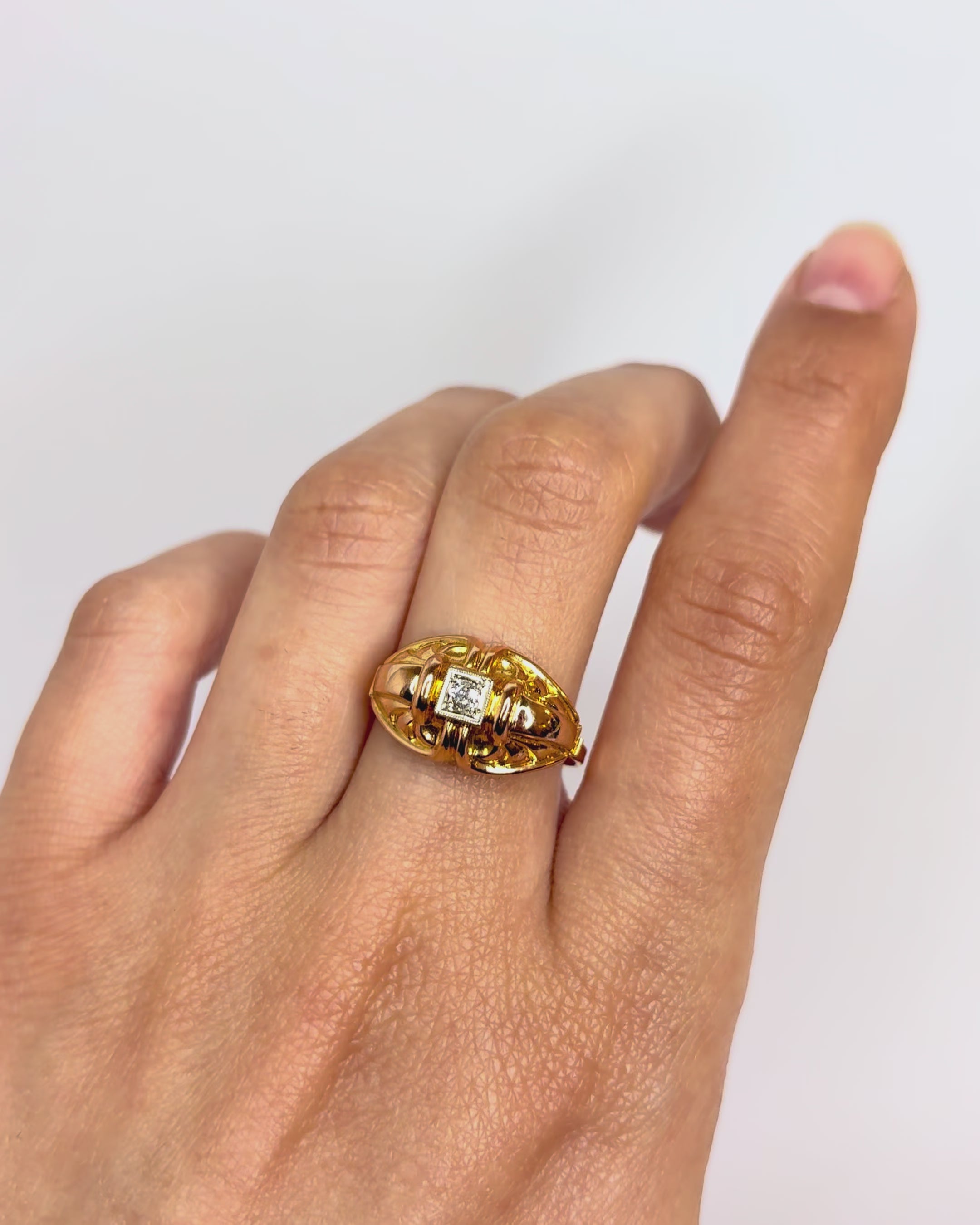 Bague Tank Diamant "Camélia"