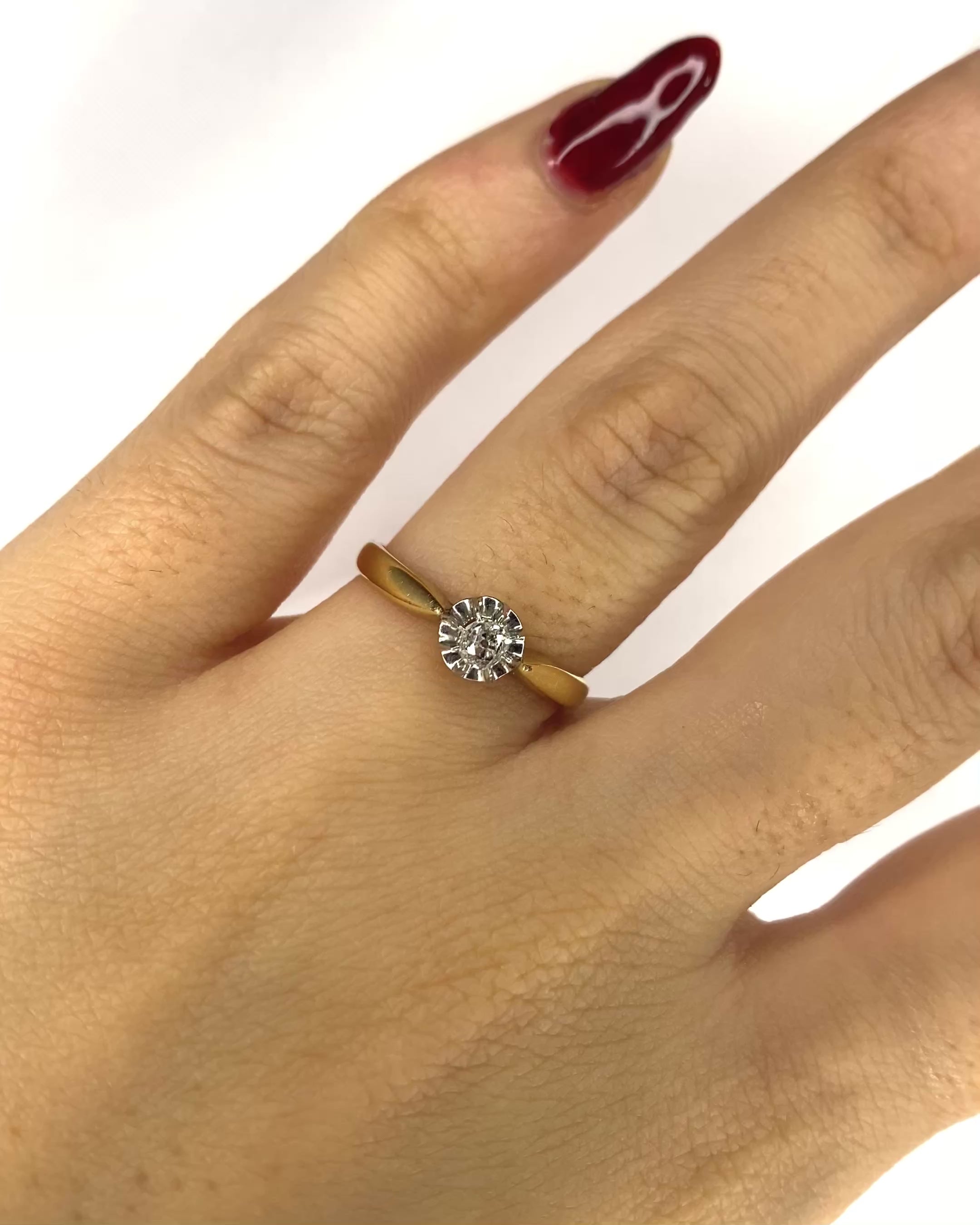 Bague Solitaire Diamant Taille Ancienne "Théa"