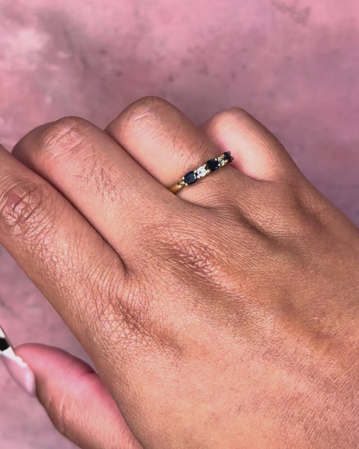 Bague Rivière Saphirs &amp; Diamants "Lisandre"