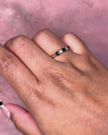 Bague Rivière Saphirs &amp; Diamants "Lisandre"