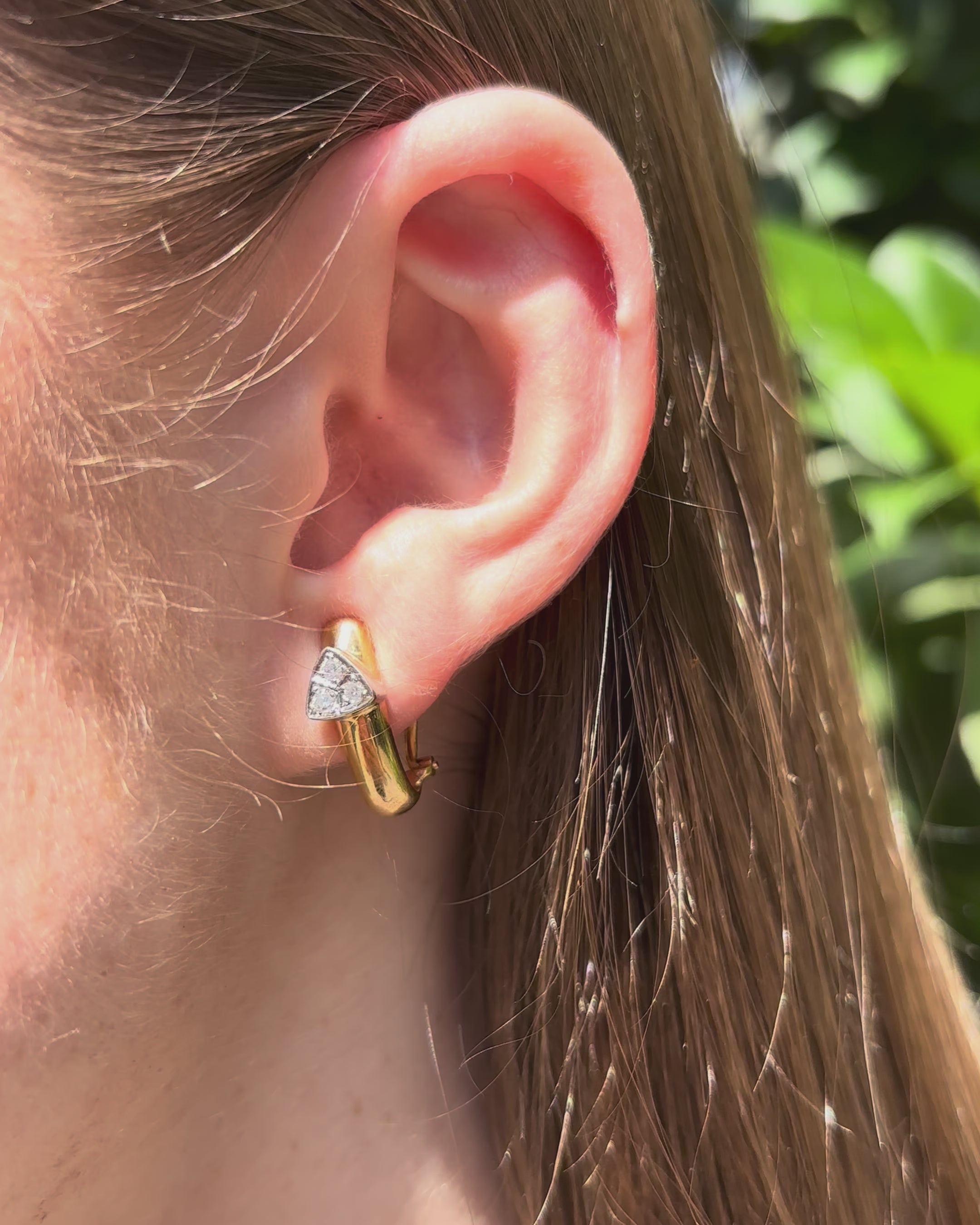 Pendientes "Terese" de oro de 6,68 g y 6 diamantes