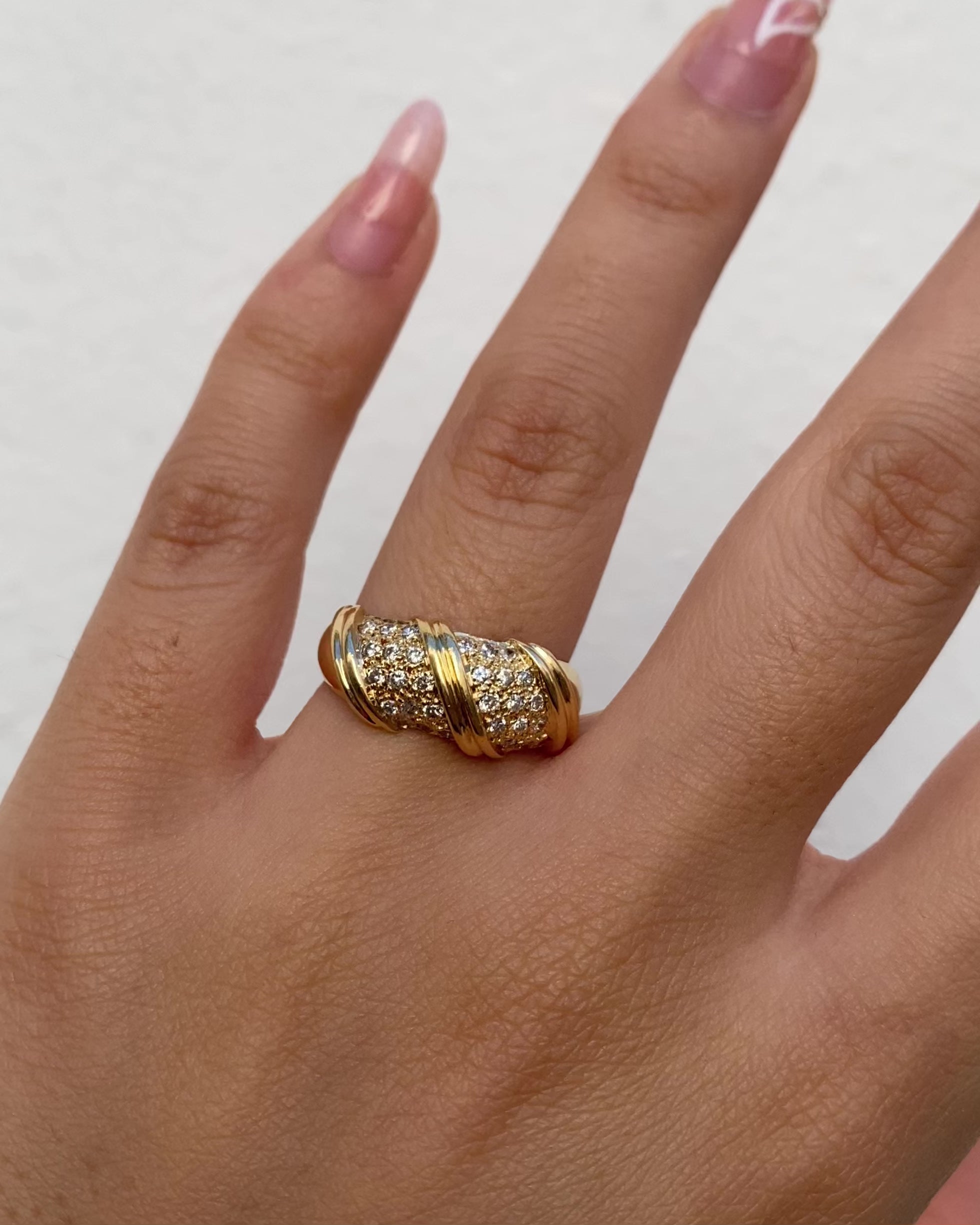 Anillo rígido 30 diamantes y oro de 18 quilates 5,34g "Rachel"