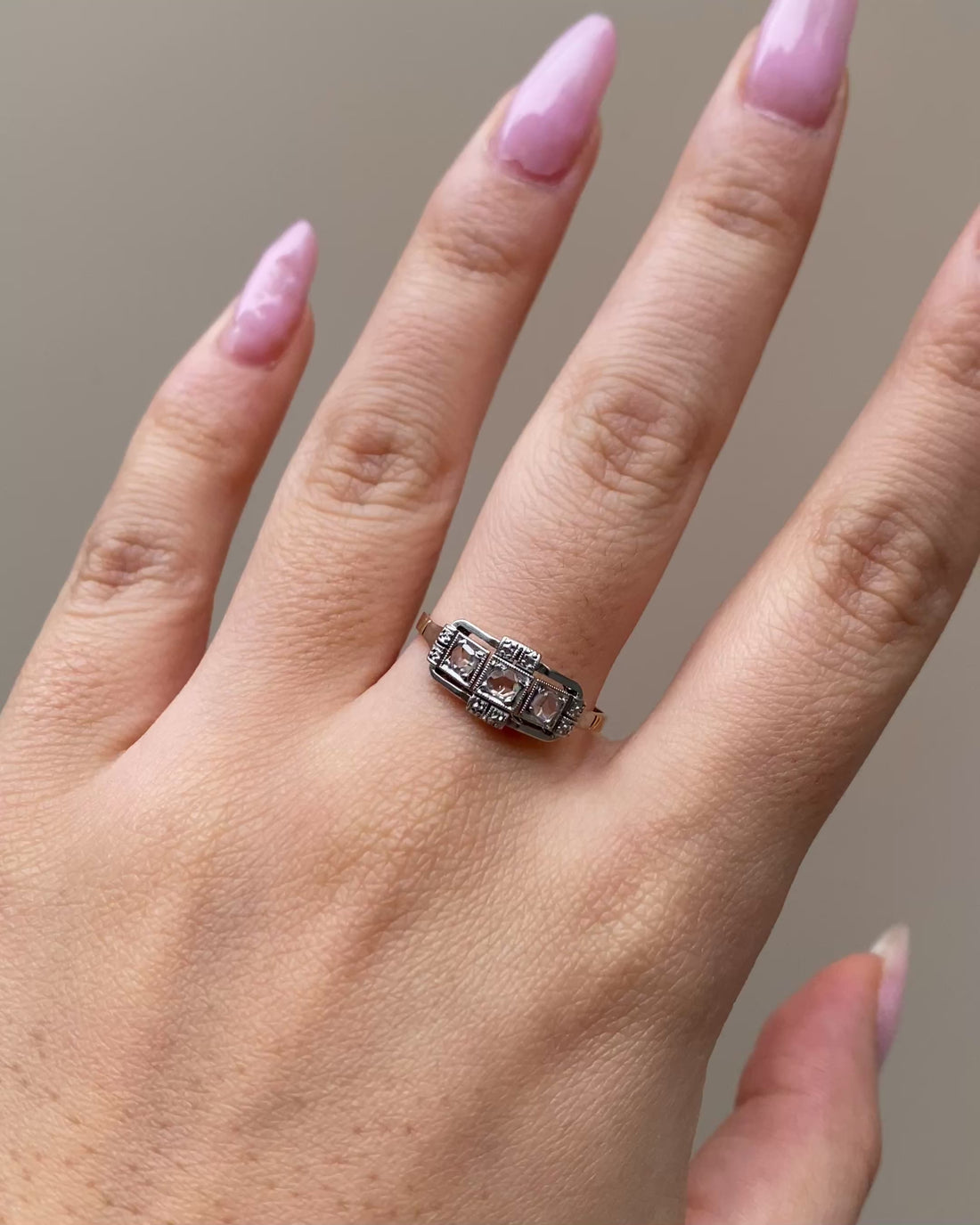 Bague Art Déco 3 Diamants &quot;Clothilde&quot;