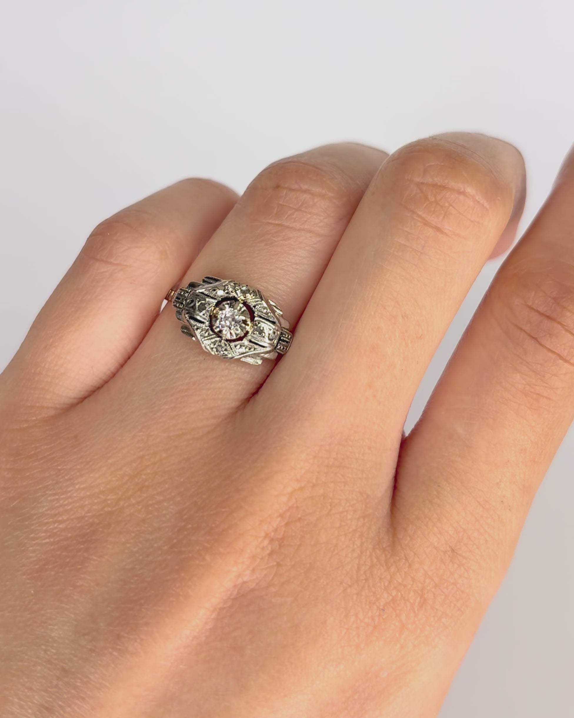 Bague Art-Déco 7 Diamants "Robina"