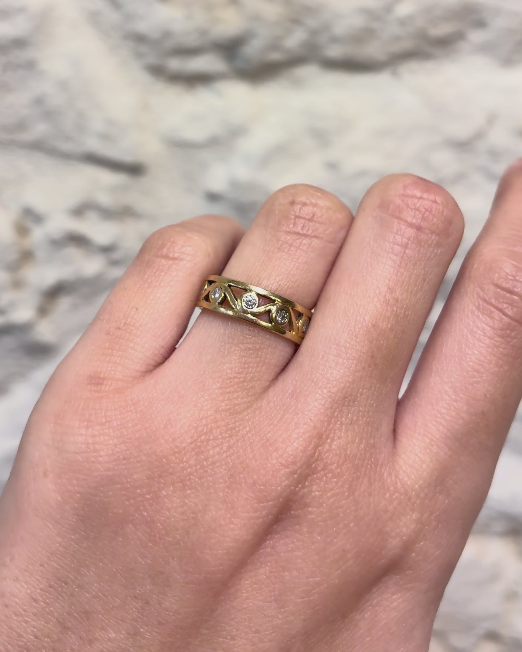 Bague Jonc 5 Diamants "Maia"