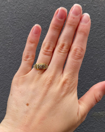Bague Art-déco Tank Diamants &quot;Théora&quot;