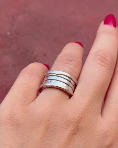 Anillo tipo alianza Bulgari de oro gris de 10,2 g «B.Zero 1»