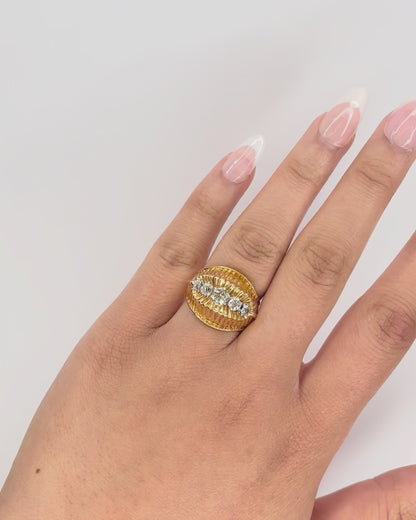 Tank Diamond Ring 1.03 Carat &amp; 18-Carat Gold 9 g "Lally"