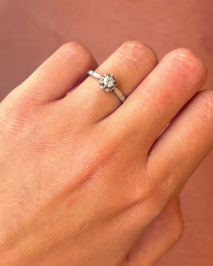 Bague Solitaire Art-Déco Diamant 0.18 carat "Jeremy"