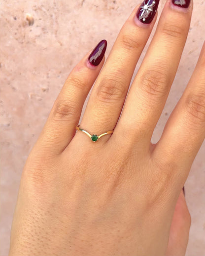 Anillo Diadema Solitario Esmeralda "Letty"