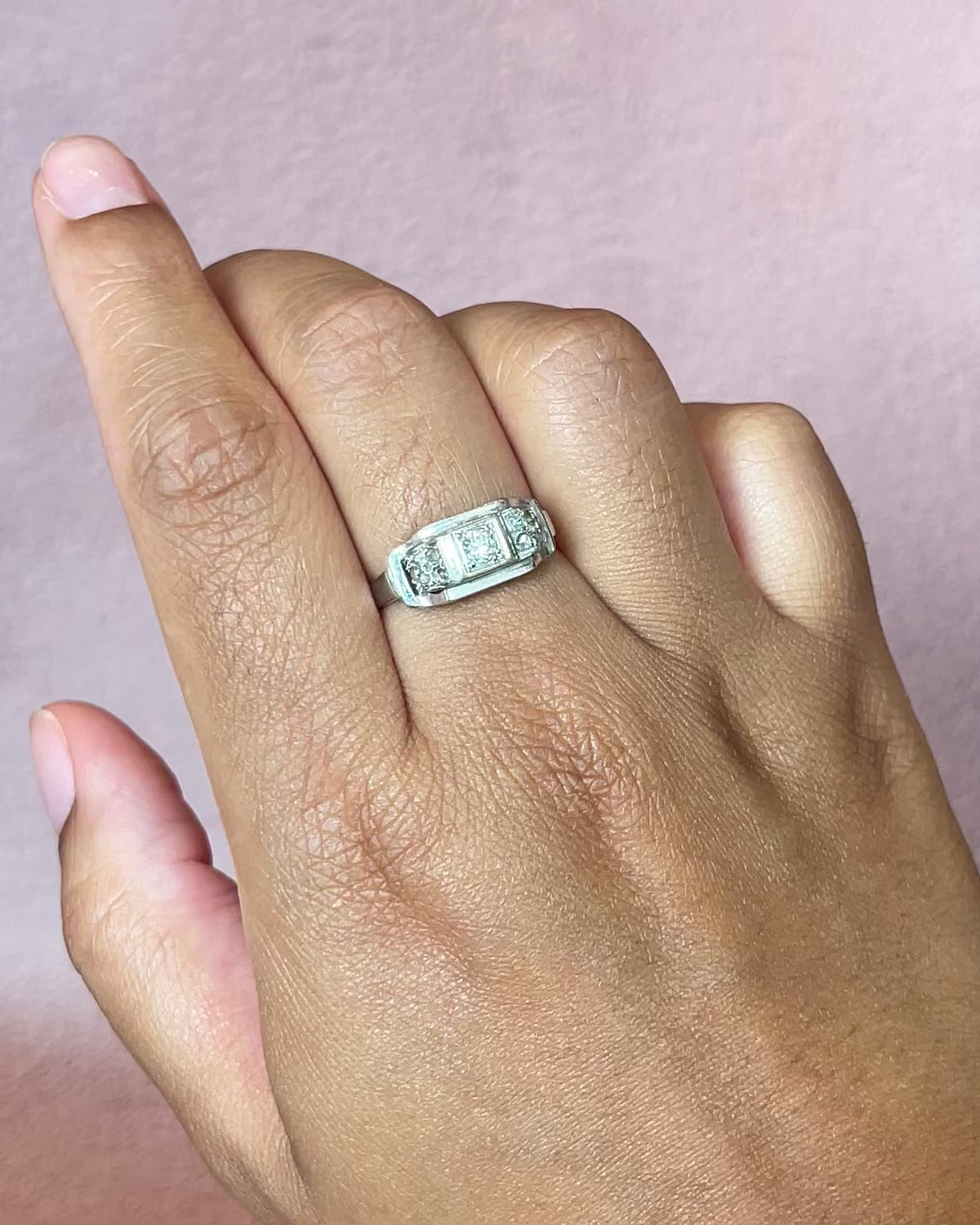 Anillo Art Déco con diamantes de 0.23 quilates «Paul»