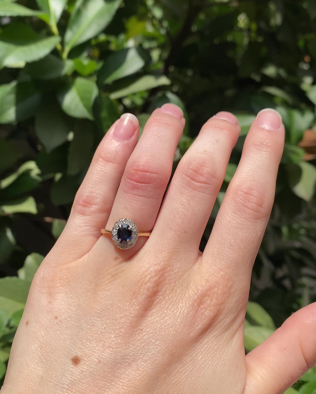 Bague Marguerite Saphir 1 carat &amp; Diamants &quot;Esther&quot;