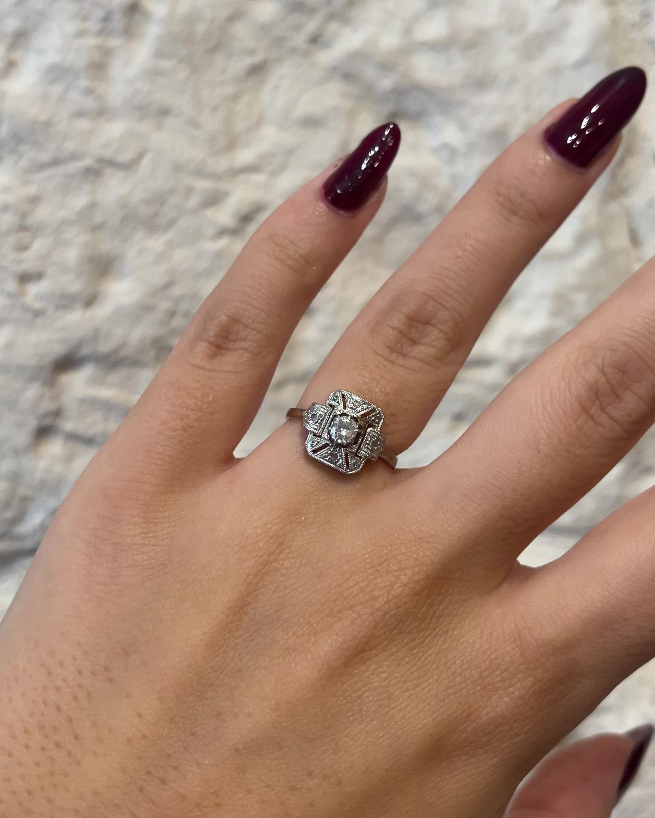 Bague Art Déco Diamants "Aléonore"