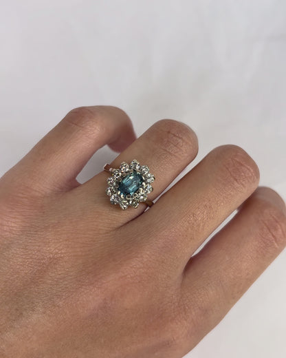 Bague Marguerite Saphir Pastel 1.40 carat &amp; Diamants 0.60 carat &quot;April&quot;